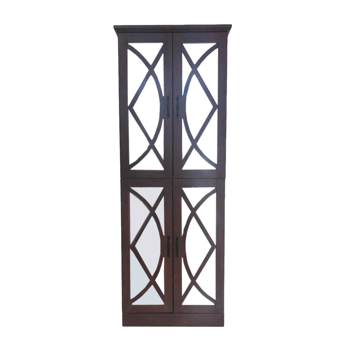 8-Tier Shoe Cabinet with Doors, 68-Inch Tall Shoe Storage Cabinet with Adjustable Shelves & Mirror Doors, Holds 32 Pairs, Modern Shoe Organizer Rack for Entryway, Hallway, Closet, Living Room, Walnut