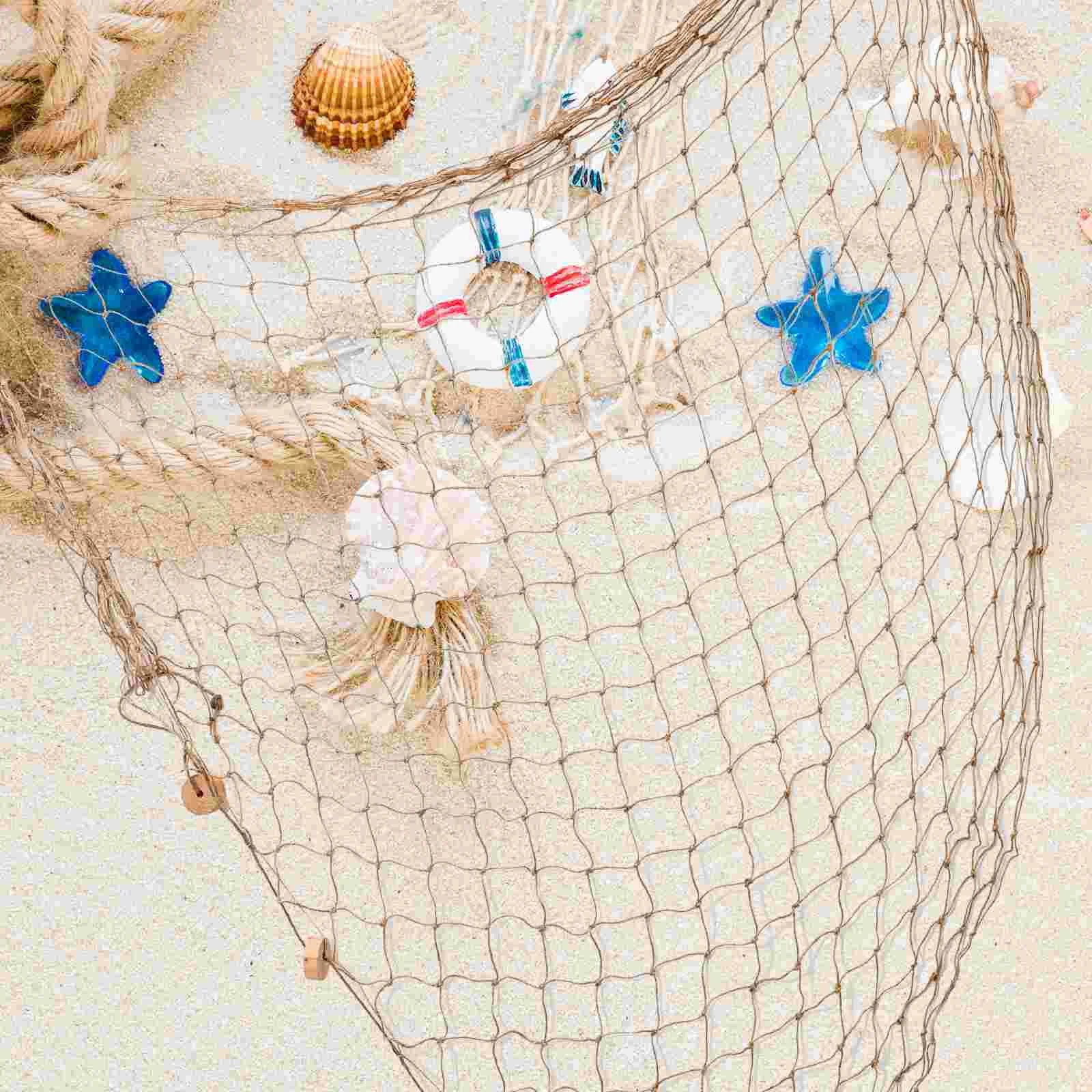 200cm x Nautical Fish Net Decor Decorative Mediterranean Style Fishing Net Wall Decor Wall Hanging for Home Cafe