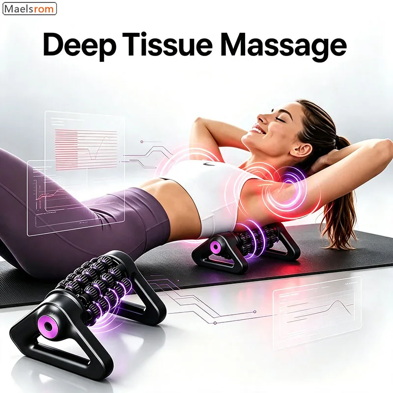 Electric Massage Gun Roller Cordless Deep Tissue Muscle Rechargeable Percussion Massager for Neck Back Pain Relief Handheld Body