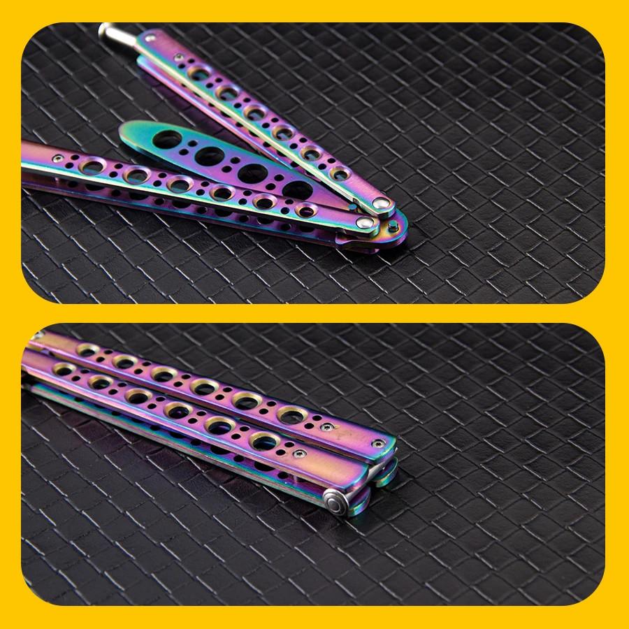 سكين تدريب الفراشة على شكل فراشة CSGO سكين عرض من الفولاذ المقاوم للصدأ غير شحذ لأداة الاستخدام اليومي في الهواء الطلق #3