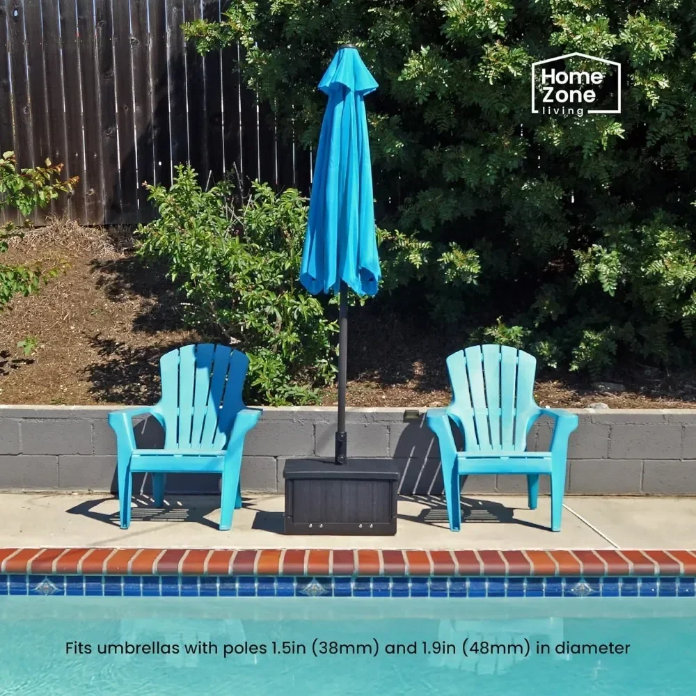 

119lbs 21" Square Heavy Duty Planter Umbrella Base w/Rolling Wheels & Water Weight Bag for Patio Pool Backyard High quality