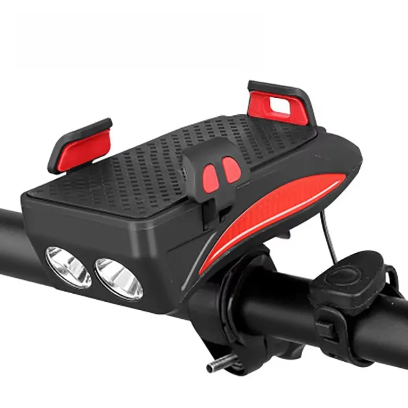 

Bike Light 400 Lumens Bike Flashlight Bike Horn Phone Holder Power Bank Bicycle Front Light Multifunction 4 in 1 Battery 100pcs
