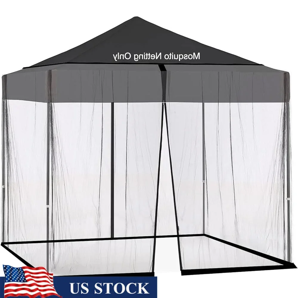 Adjustable Mosquito Netting Patio Umbrellas Double Zipper Door Windproof Design Durable Polyester Mesh 10x10 Outdoor Insect