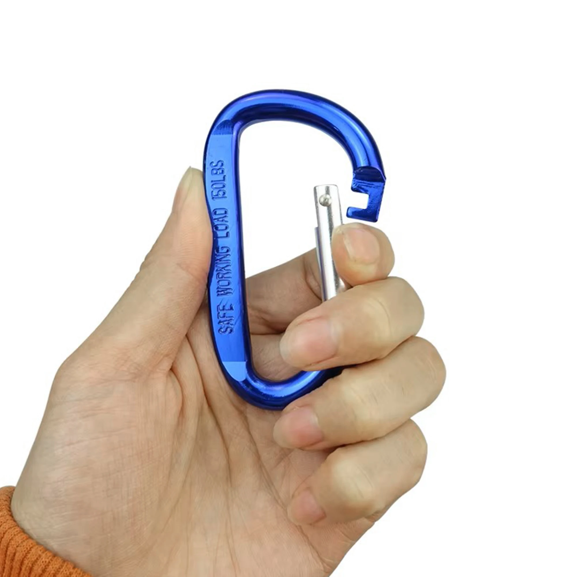 9mm Carabiner Spring Snap Hook Spring Link Hook Clip Hook D-ring Snap Hook Aluminum Backpack Hanging Keychain Not for Climbing