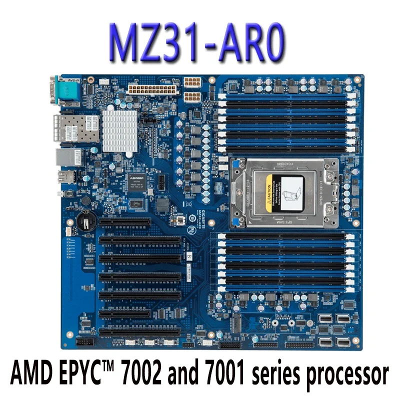 For Gigabyte MZ31-AR0  Motherboard AMD EPYC 7001 and 7002 Series Processor DDR4  Tested Well bofore Shipping MZ31-ARO