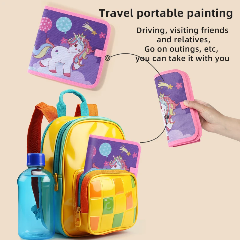 Schrijfbordboek voor kindertekeningen Herbruikbaar draagbaar gemakkelijk op te slaan tekenboek kinderspeelgoed (met 12 pennen)