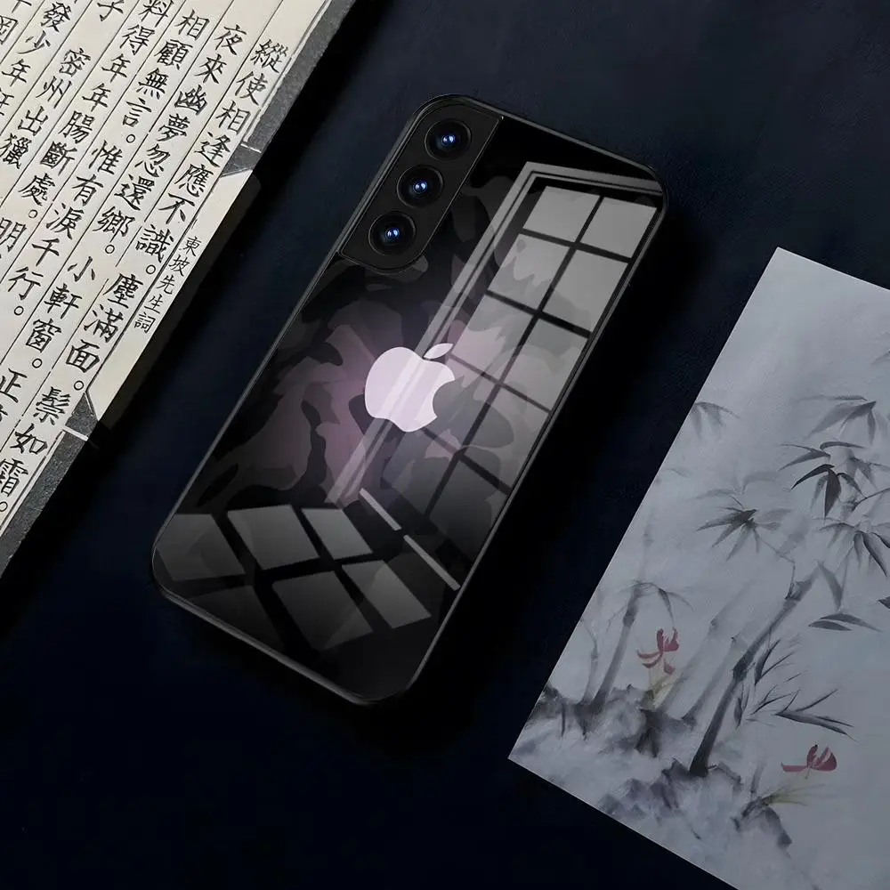 A-Apples- Logo Phone Case para OPPO, Vidro, A 55, 54, One Plus 8T, 92s, A93s, A94, 95, 8, 9, 7 Pro, FindX3, x5PRO, RENO4, RENO7, Reno4se, 5F, 6Z