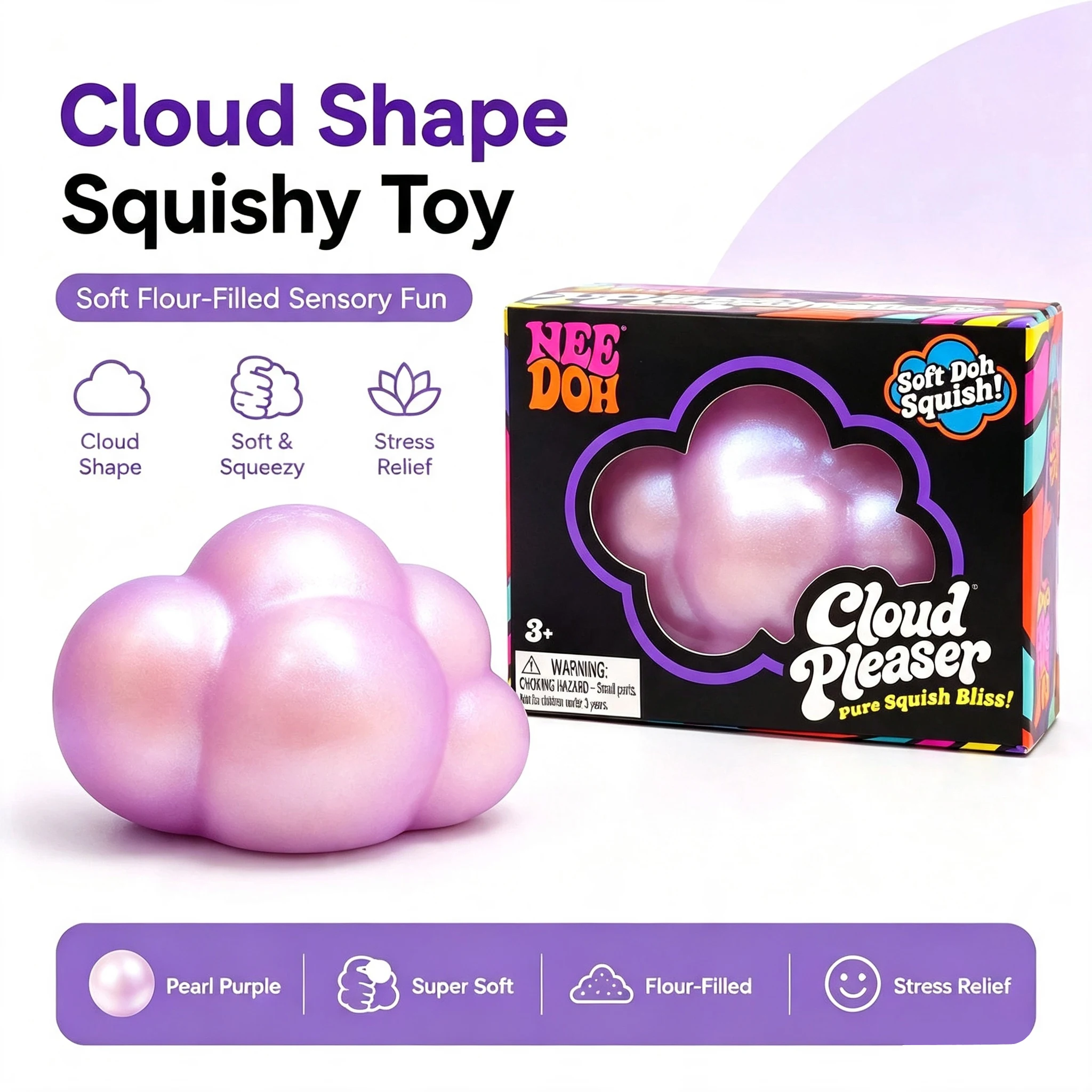 2027 NeeDoh Cloud Pleaser Cloud Release, Stress Relief, Pinch, and Rebound Toy Adults love toys