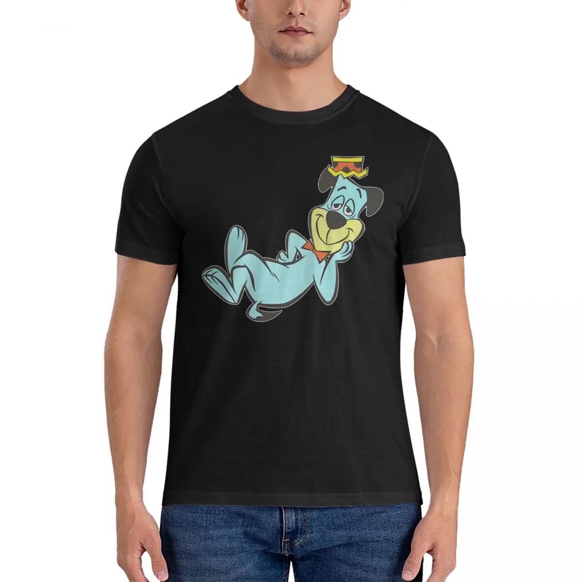 Men's T-Shirts Sleep Humor 100% Cotton Tee Shirt Short Sleeve H-Huckleberry Hound Show T Shirts O Neck Clothing Printed