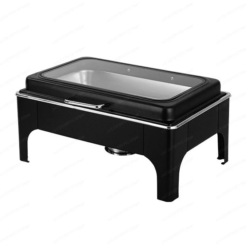 Stainless Steel Electric Heating Round Buffet Furnace Hydraulic Visual Furnace Hotel Insulation Furnace White
