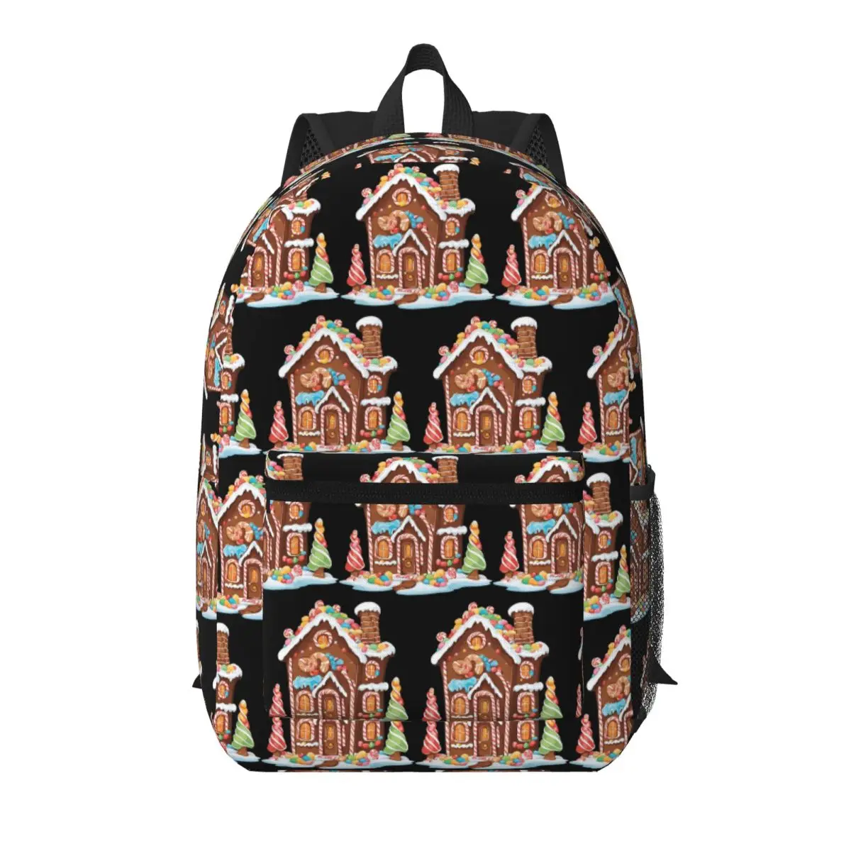 Whimsical Gingerbread House Full Of Joy Student Backpack School Bag Hiking Travel Daypack for Boys Girls Bookbag Shoulder Bags