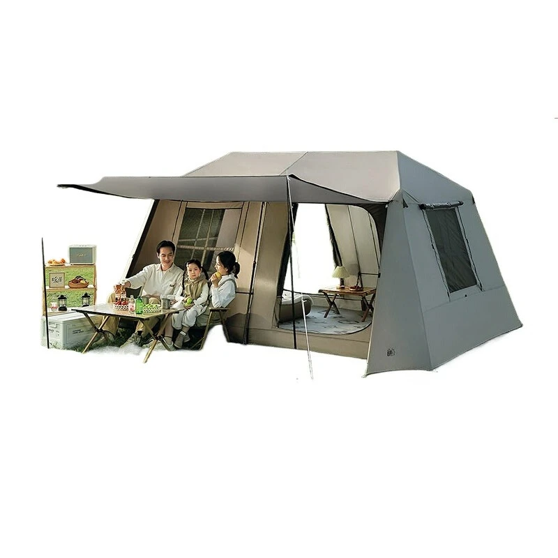 Automatic tent, ridge 13 speed open, outdoor camping, camping portable folding rainstorm protection, two rooms and one living