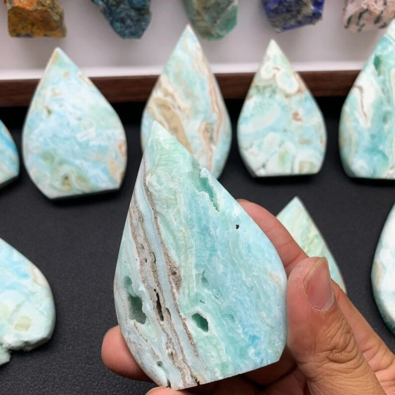 Natural Hemimorphite Teardrop Crystal Ornament - Unique Bohemian Style Perfect for Home Decor Holiday Gifts Crystal Decor