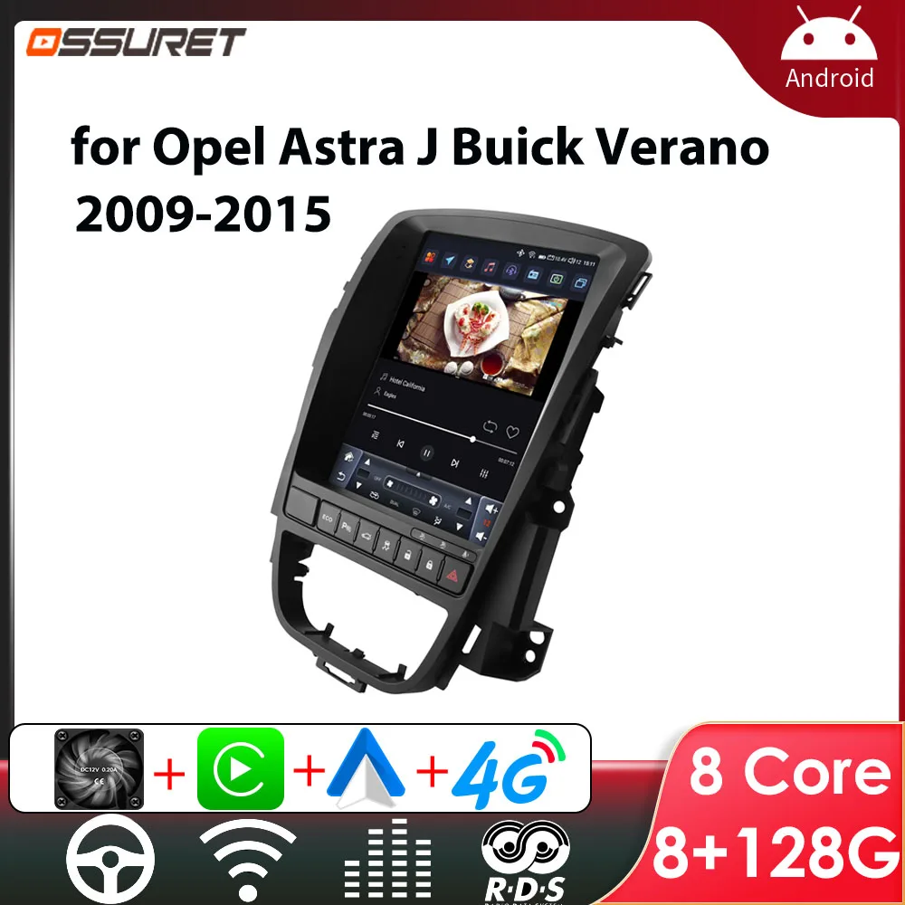 9,7 Zoll vertikaler Bildschirm 2DIN Android Autoradio für Opel Astra J Buick Verano 2009–2015 mit Carplay Multimedia Auto Stereo Player