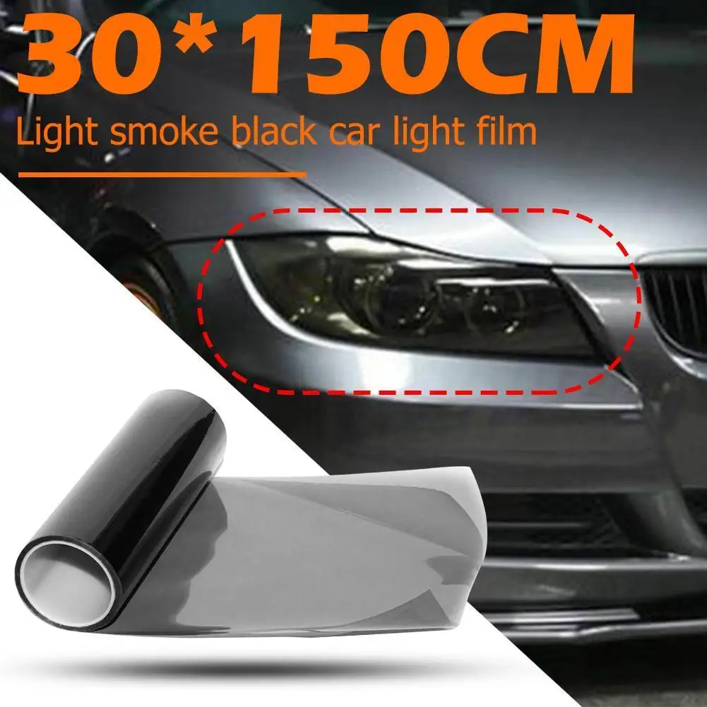 30x150cm 12x59 inch Light Black Car Headlight Tail Light Tint Film Vinyl Sticker