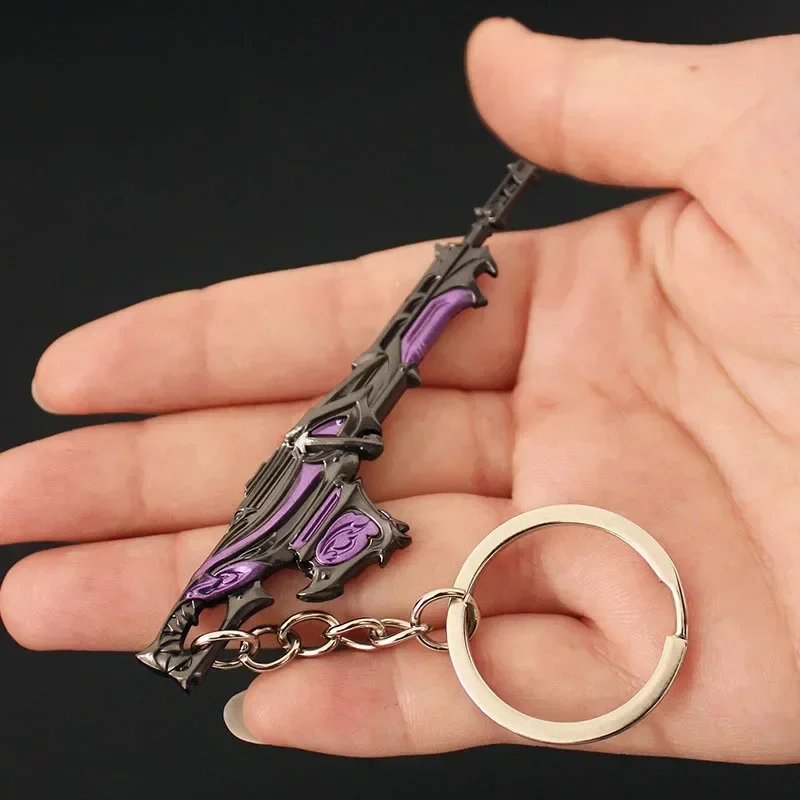 8cm New Valorant Game Peripheral Metal Model Weapons and Props Back Packaging Decoration Pendant Keychain Kids Birthday Gift Toy