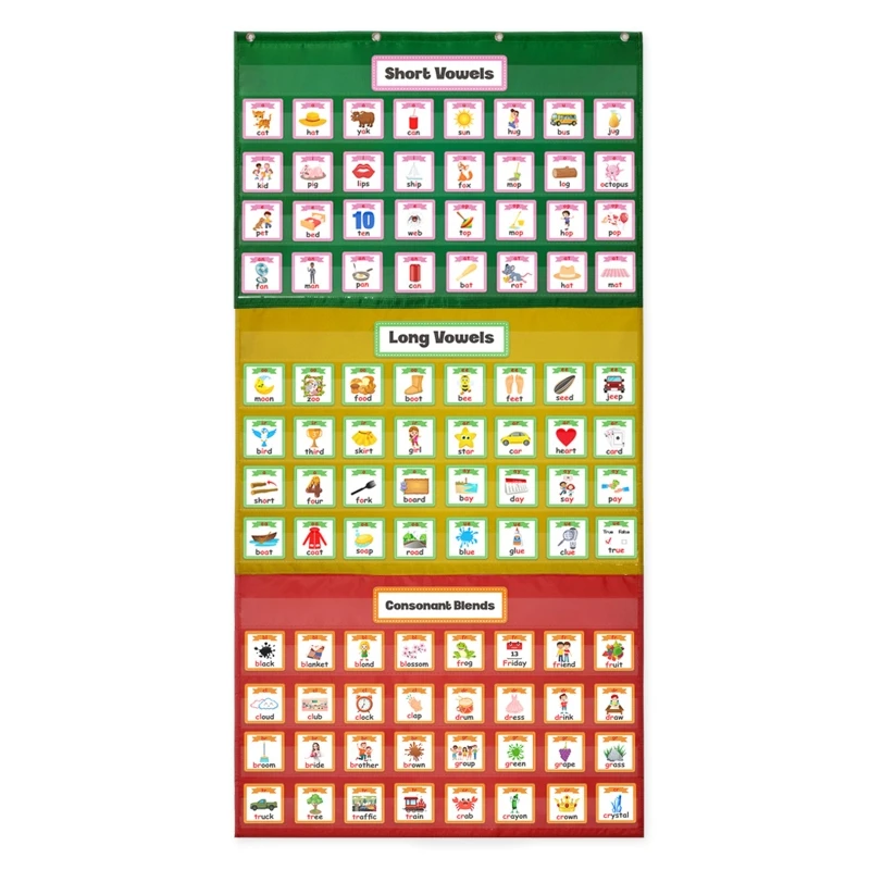 Wall Storage Pocket Chart for Classroom Wall Combinable Pocket Chart