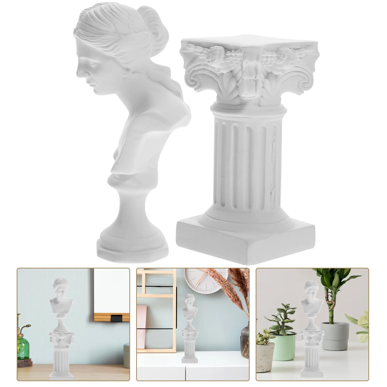 

1Set Roman Column Statue Resin Character Craft Detailed Goddess Figure for Housewarming Gift Home Office Decoration