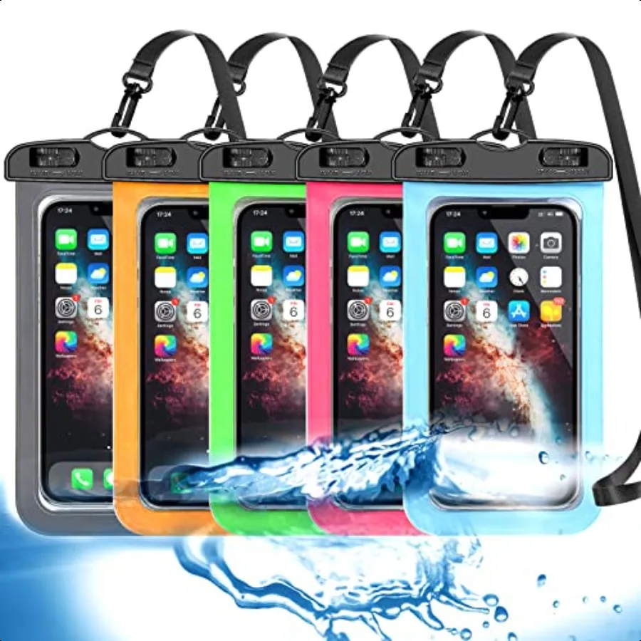 

5 Pack Universal Waterproof Phone Pouch Large Phone Dry Bag Waterproof Case for Apple iPhone 16 15 14 13 12 11 Pro Max XS Max X