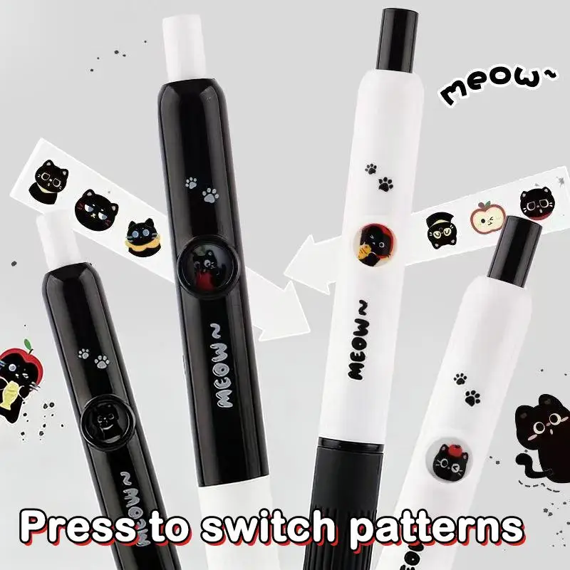4/12/20Pcs 0.5mm Quick-Dry Black Ink-Smooth Writing Retractable Pens Kawaii Cat Paw Pen School Journaling Birthday Gift view 3