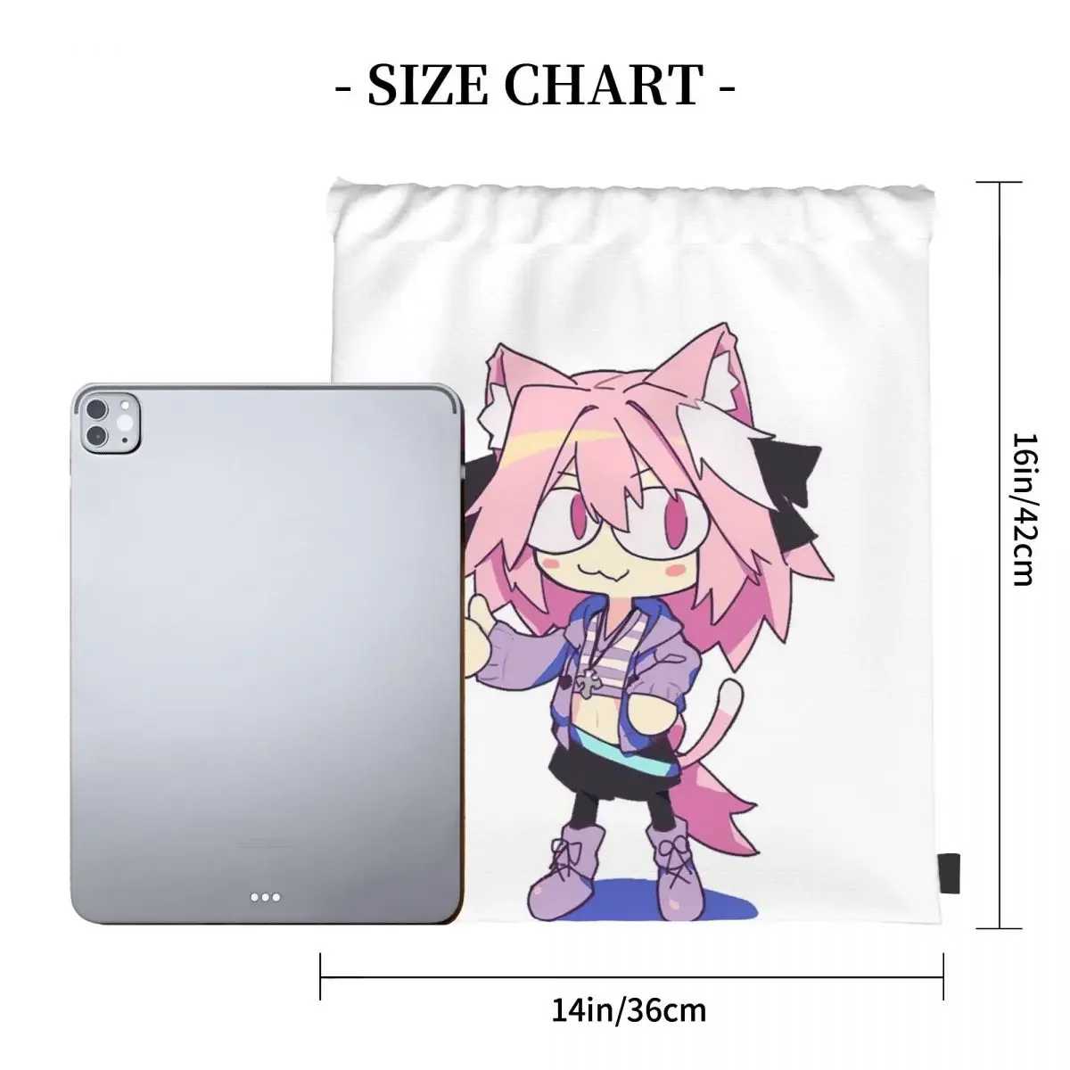 Fate Astolfo Femboy Neko Arc Meme Sticker Backpacks Drawstring Bags Drawstring Bundle Pocket Sports Bag BookBag Travel Students