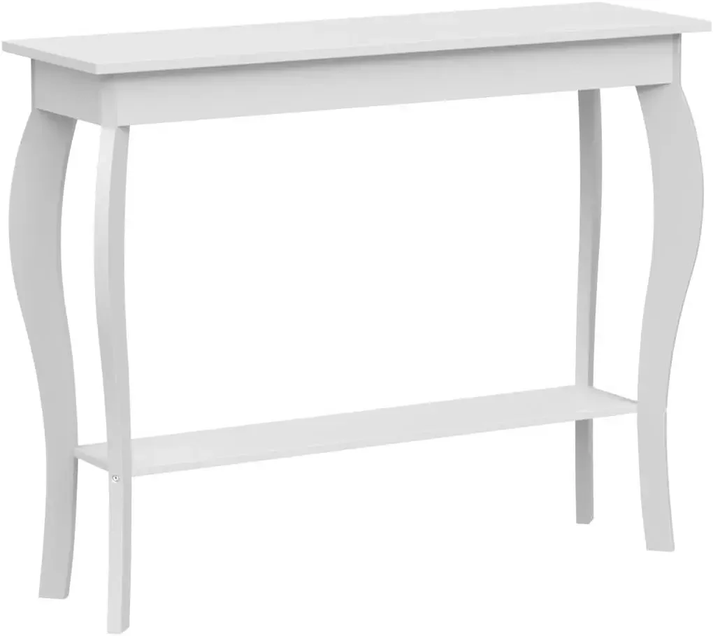 Table console étroite, table de canapé d’appoint chic, table d’entrée, blanc