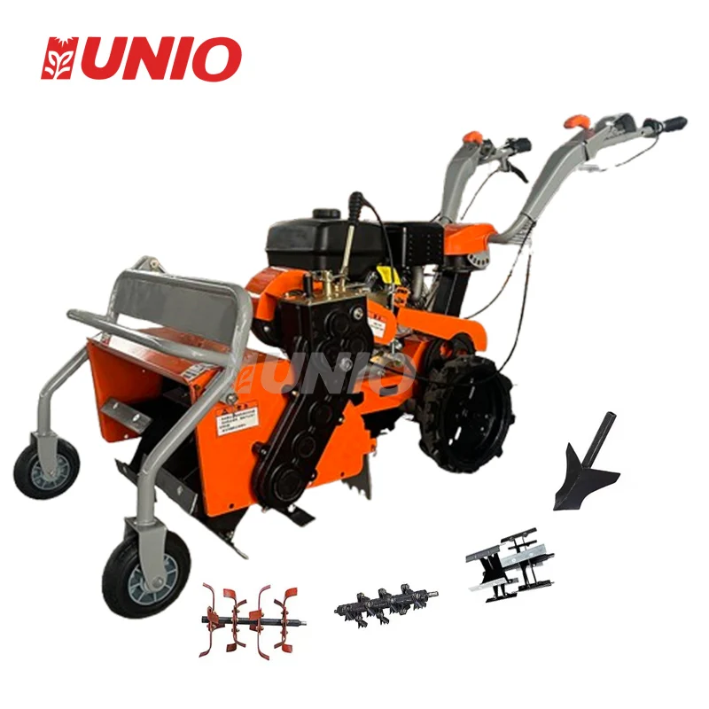 7.5 HP Four-StrokePower Tiller Hand Push Weeder & Cultivator Machine Furrow & Rotary Tiller