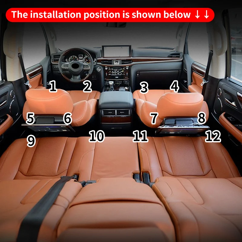 لكزس LX570 450d مقعد المسار الغطاء الواقي الداخلية ترقية الملحقات مقعد دليل السكك الحديدية الأمامية والخلفية يغطي 2008-2023