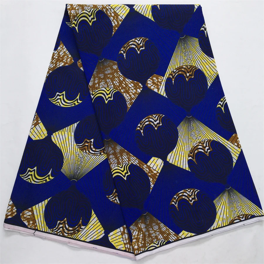 2024 High Quality Real Ankara Wax Lace fabric Nigerian Prints Fabric Ghana Style Latest Polyester 6 Yards for Women Party Dress