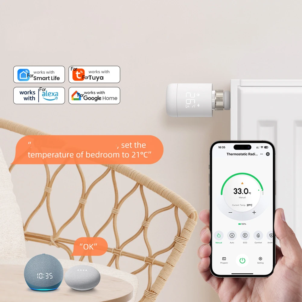 

Для термостата Tuya Smart ZigBees - пульт дистанционного управления через приложение для смартфона, программируемый с предохранительным замком