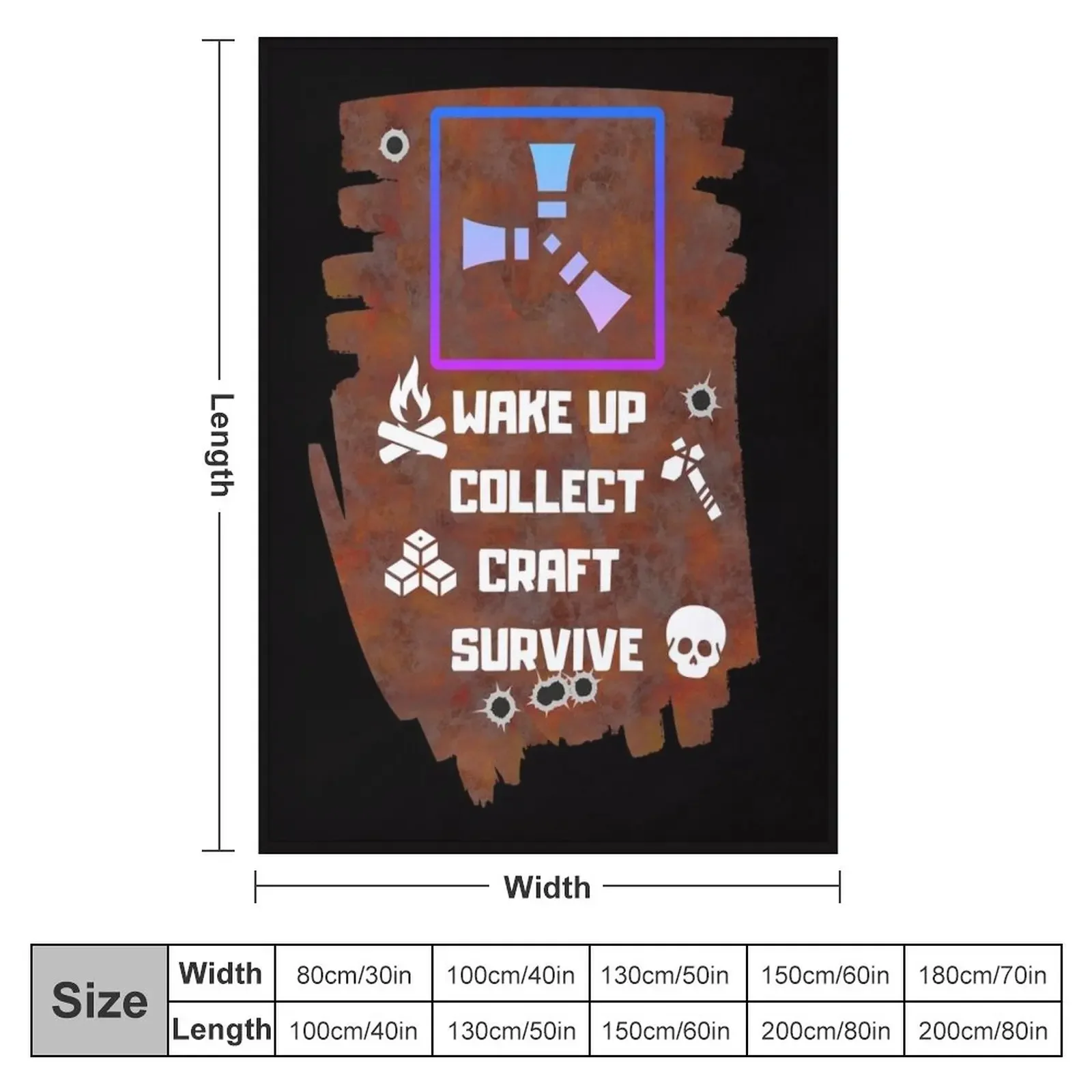 RUST GAME - ROUTINE FOR SURVIVE Throw Blanket Weighted heavy to sleep Blankets