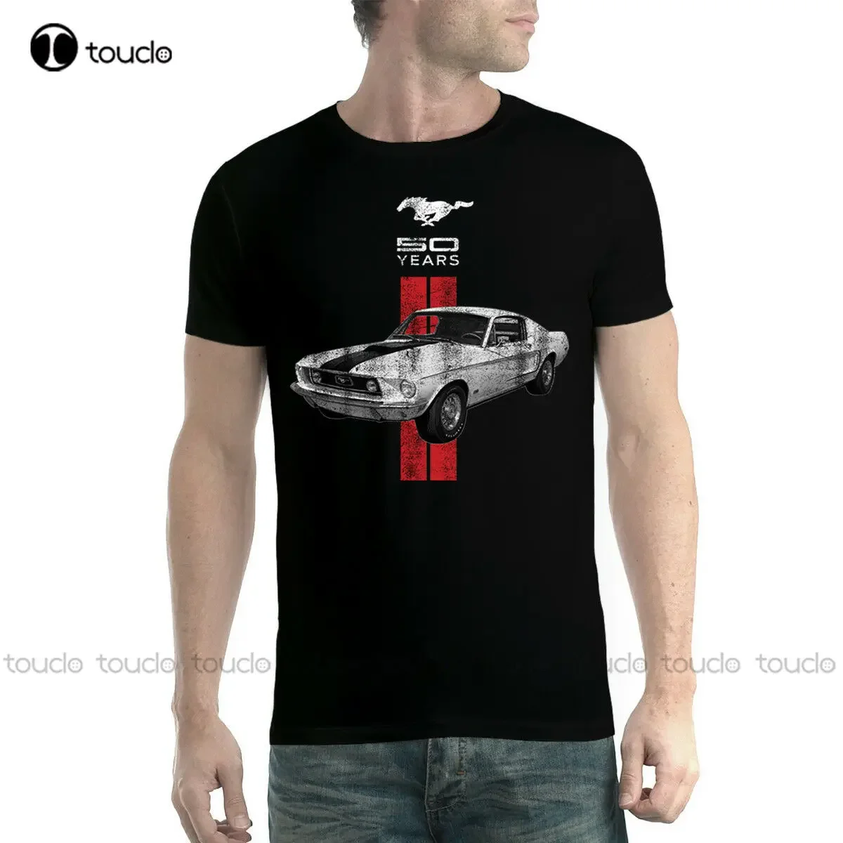 Mustang 50 Years Classic Car Logo Men T-Shirt Xs-5Xl Men T Shirts Custom Aldult Teen Unisex Digital Printing Tee Shirts Tshirt