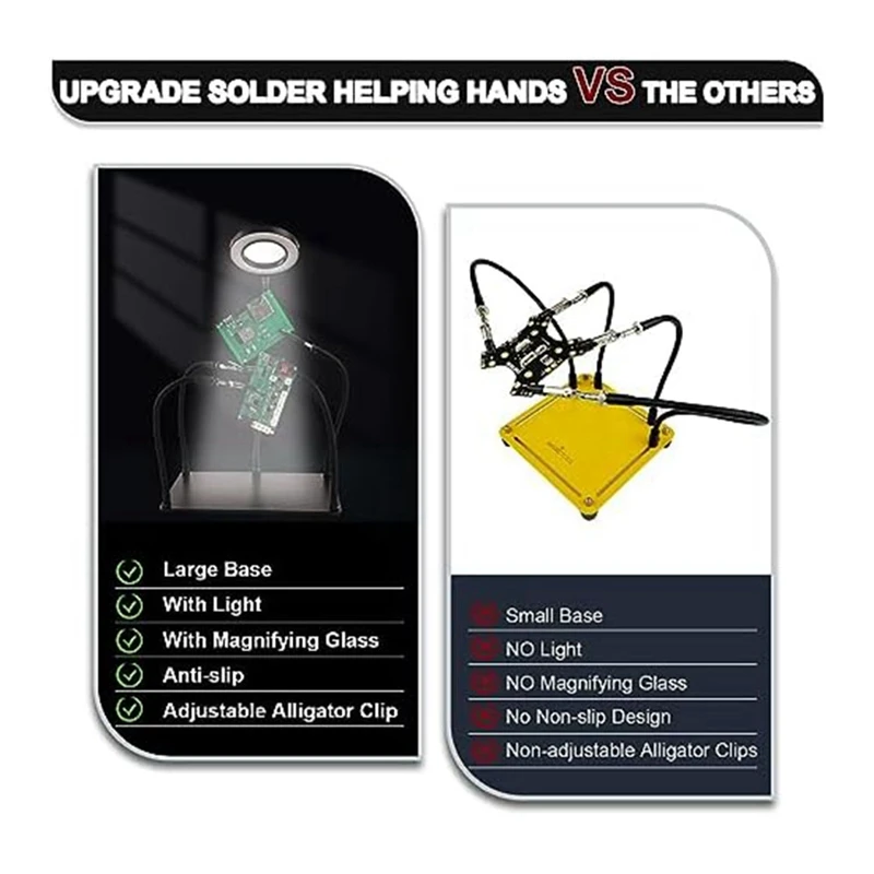 Soldering Tool With 3 LED Magnifying Lights PCB Holder 4 Flex Arm Soldering Stations For Electronic Soldering Repair Jewelry