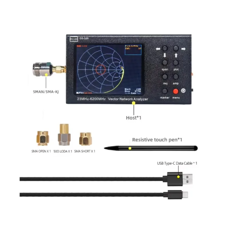 6G Vector Network Analyzer VNA SWR for Bluetooth 5.8G WIFI 2.4G Beidou Antenna Analyzer Spectrum Electronic Measuring Instrument
