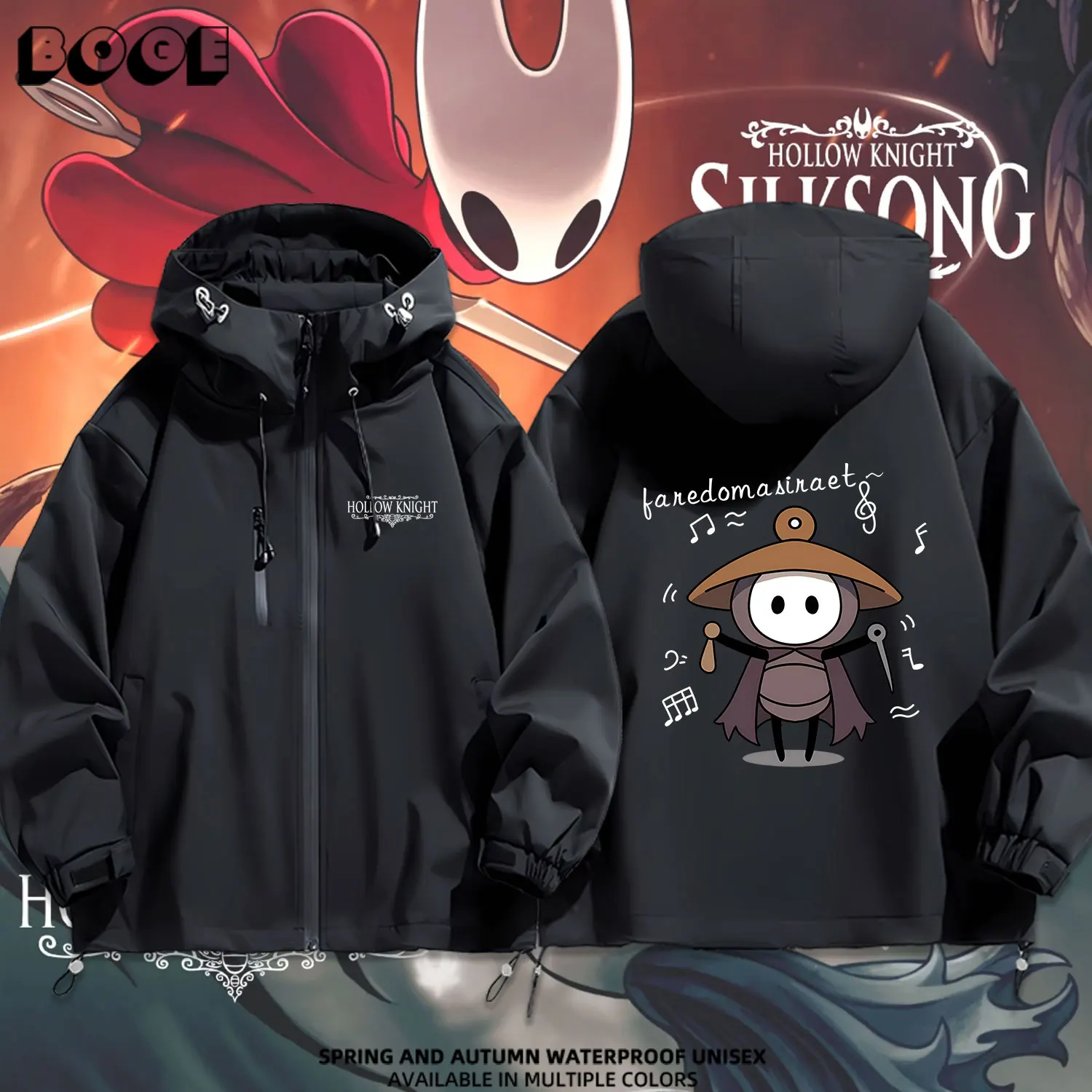 

Куртка-худи Hollow Knight Silk Song Game Musician Lost Elmara: Уличная, повседневная, ветрозащитная, водонепроницаемая, из полиэфирного волокна