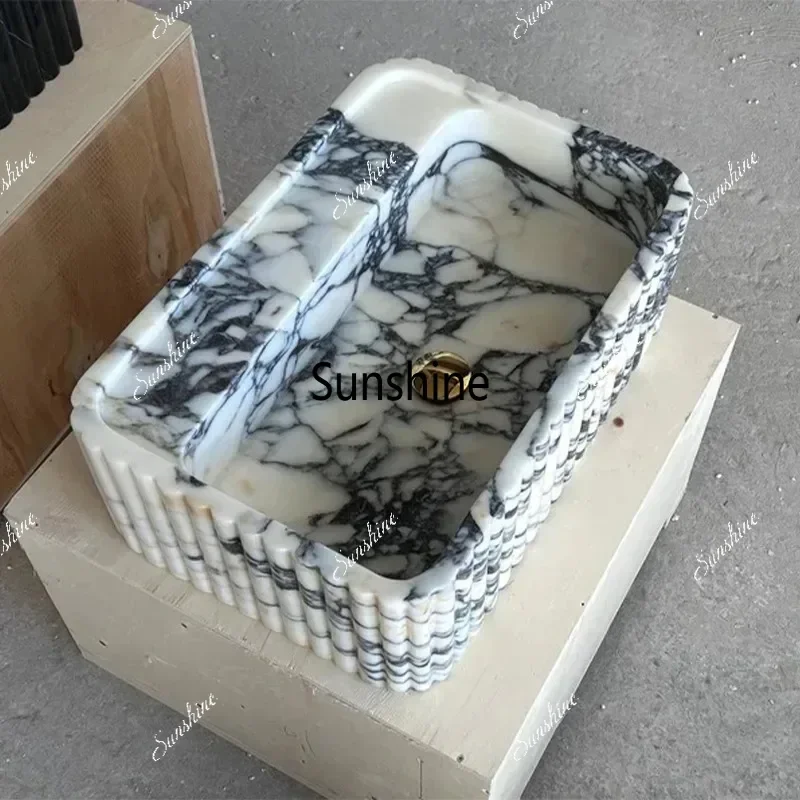 Elegant Modern Marble Bathroom Sink Villa Washbasin Stylish Countertops