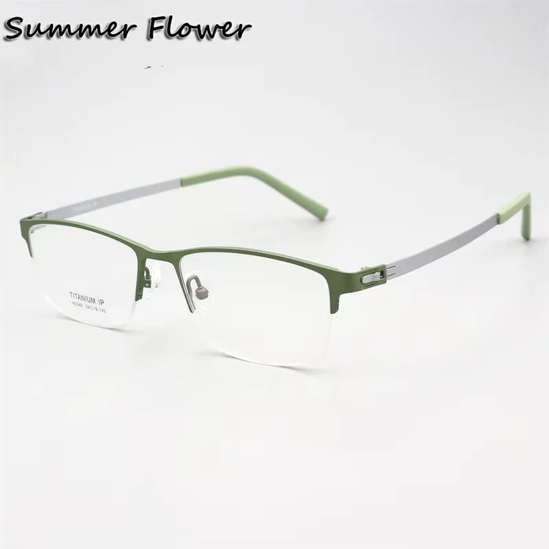 

54mm Prescription Glasses Medium Size Men Pure Titanium Ultra Thin Frame Fashion Optical Light Eyewear Screwless Spectacle