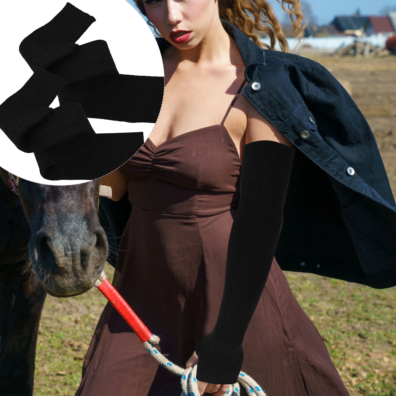 1 par de mangas de braço protetoras macias e confortáveis de secagem rápida para mulheres, atividades em tempo frio, mangas de braço para mulheres