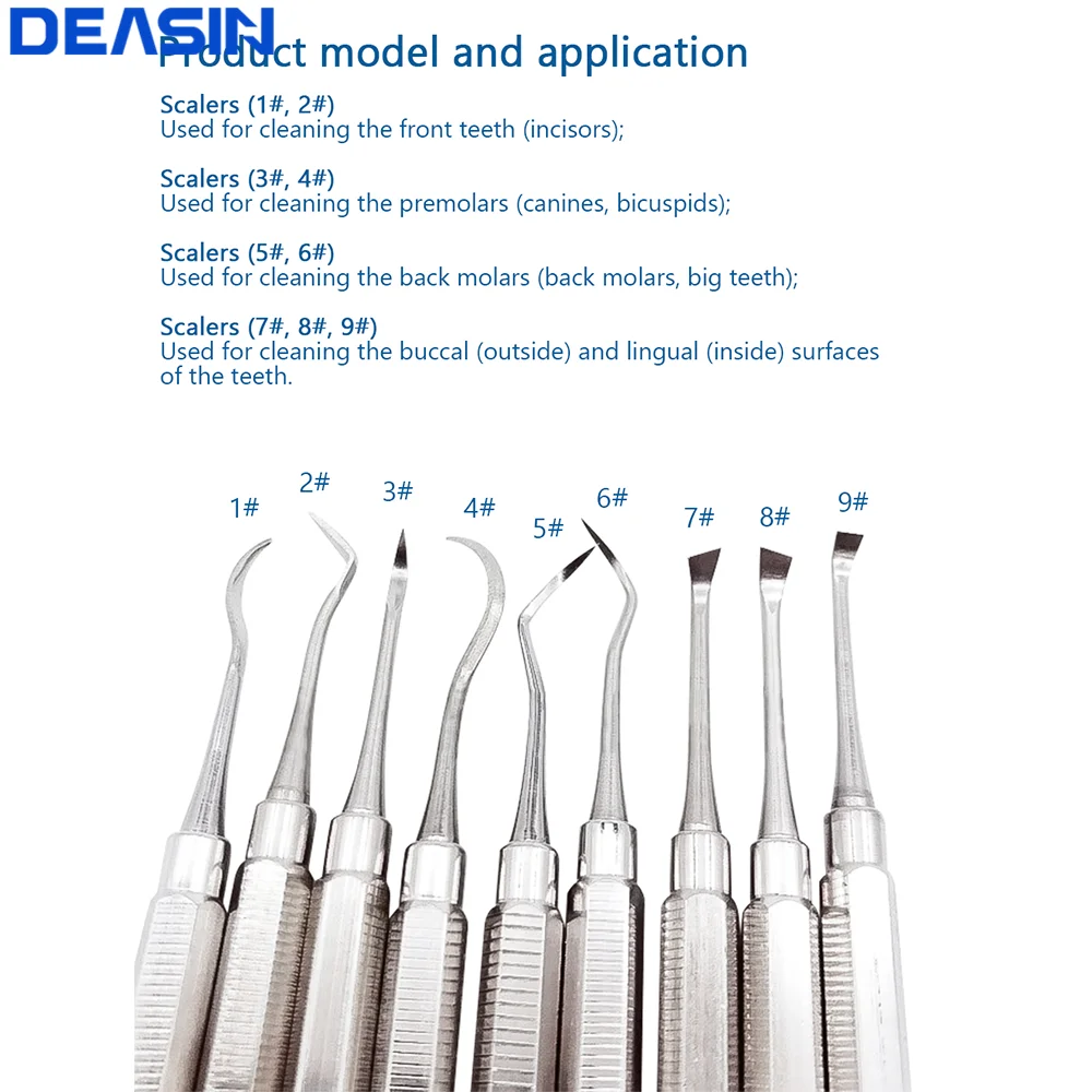 9 Pcs/Set Hand Operated Scalers Dental Calculus Scaler Practicing Examination Gingival and periodontal cleaning Dental Tools