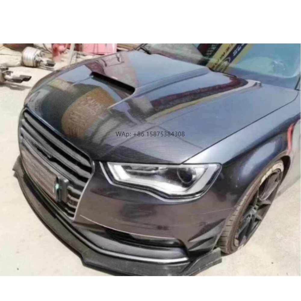 

Real Carbon Fiber Front Bonnet Hood A3 Front Hood P Style for A3 S3 RS3 2013-2019