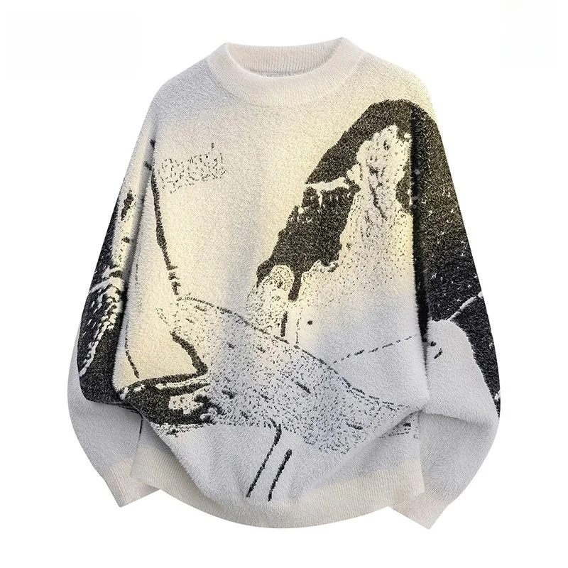 

adual Color Men's Knitted Sweater Casual Sle Overhead Winter Leisure Faion Stand Fit Long Sve round Ne Warmth