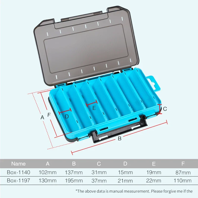 Tsurinoya dupla camada 12 14 compartimento caixa de isca de pesca dupla face duro isca pesca enfrentar caixas armazenamento caso
