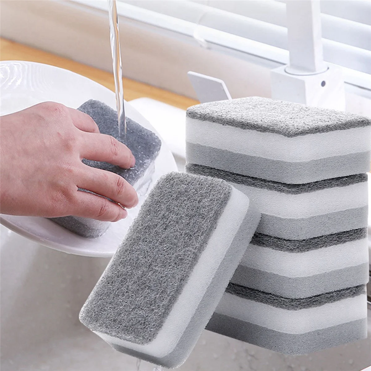 4X Highly Efficient Scouring Pad Dish Cloth Cleaning Brush Kitchen Rags Strong Decontamination Dish Towels