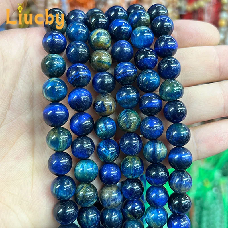 Natural Stone Blue gold tiger's-eye Beads DIY Bracelets Accessories jewelry sets For Jewelry Making 15