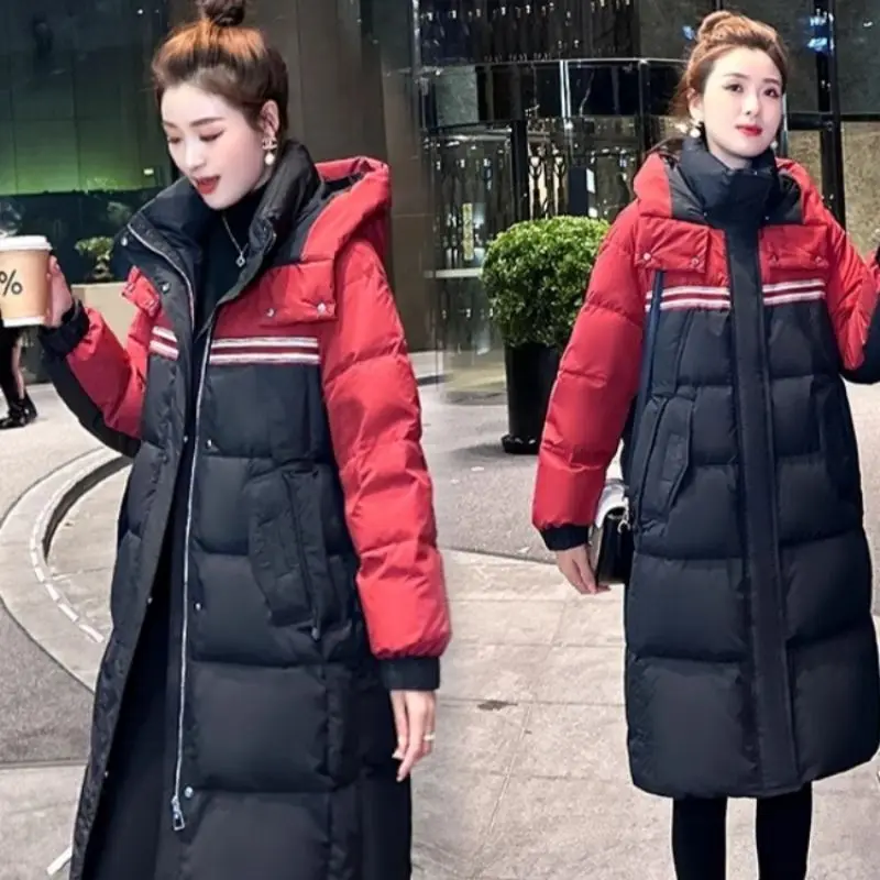 Women's New Winter Warm Cotton Coat Long Parkas Loose Fit Outerwear Stylish Below The Knee Cotton Jacket Thickened Coats
