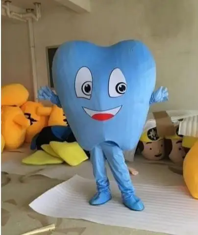 New Adult Cute Dental Care Blue Tooth Party Mascot Costume Christmas Fancy Dress Halloween Mascot Costume Free Ship