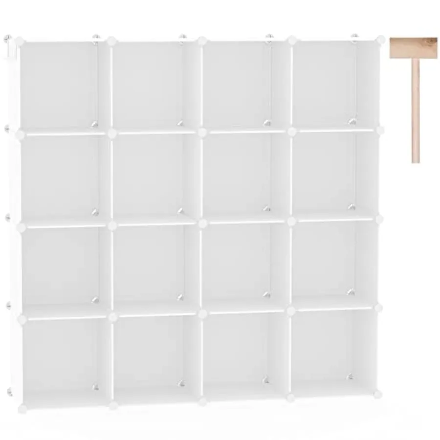 

Cube Storage Organizer 16-Cube Shelves Units Plastic Storage Cubes DIY Closet Organizer Modular Closet Storage Shelves Ideal fo