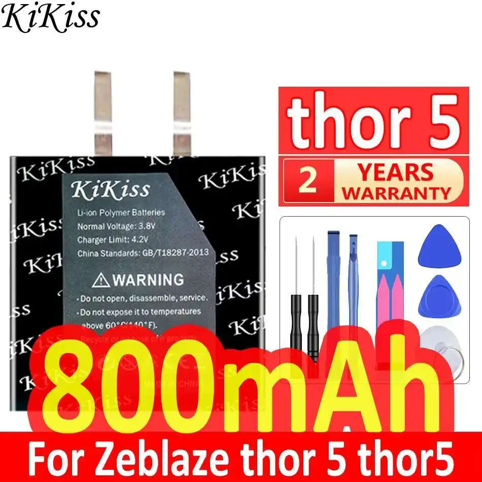 

Надежная батарея для умных часов емкостью 800 мАч для Zeblaze Thor 5 Thor5, только ячейка, без кабеля и стабильного ПК