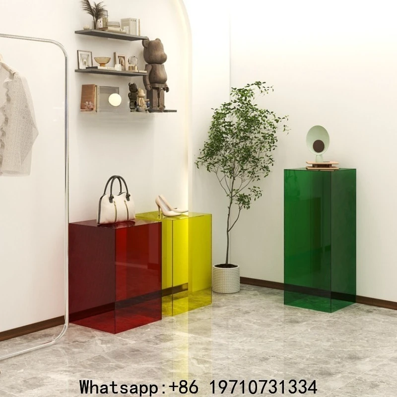 Clothing store display stand acrylic middle water table display clothes and shoe rack Nakajima display props