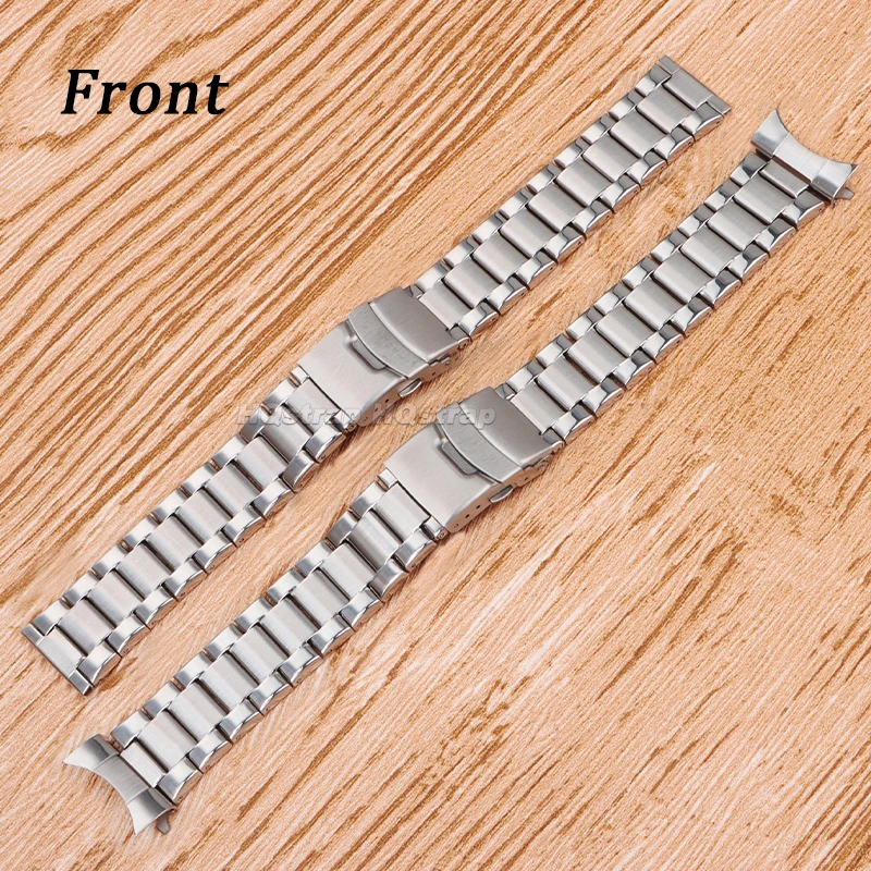 Ремешок из нержавеющей стали 22 мм для Rolex для Seiko, плоский браслет с изогнутым концом, металлический спортивный браслет, универсальный сменный браслет